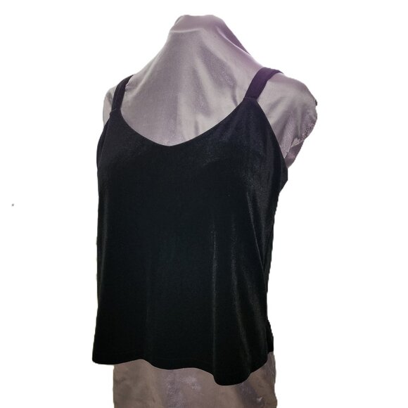 *New Low Price!** Black Velvet Stretch Tank Top - Picture 1 of 9